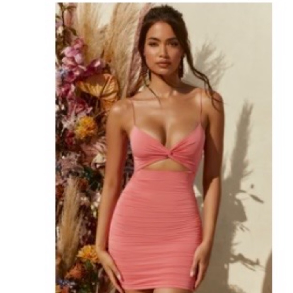 Oh Polly Coral Mini Dress